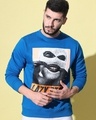 Shop Men's Blue Graphic Printed Sweatshirt-Front