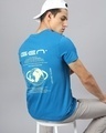 Shop Men's Blue Graphic Printed T-shirt-Front