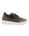 Shop Men's Black & Brown Color Block Sneakers-Full