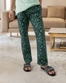 Shop Men's Blue & Green Snoopy All Over Printed Pyjamas-Front