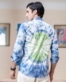 Shop Men's Blue & Green Tie & Dye Shirt-Full