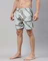 Shop Men's Blue & Grey Abstract Printed Cotton Boxers-Full