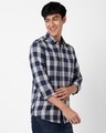 Shop Men's Blue & Grey Checked Shirt-Design