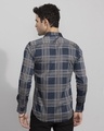 Shop Men's Blue & Grey Checked Slim Fit Shirt-Design