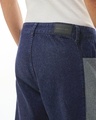 Shop Men's Blue & Grey Color Block Straight Fit Jeans