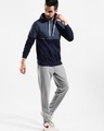 Shop Men's Blue & Grey Color Block Tracksuit-Front