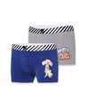 Shop Pack of 2 Men's Blue & Grey Graphic Printed Cotton Trunks-Front