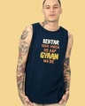 Shop Men's Blue Gyaan Typography Vest-Front
