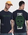 Shop Men's Blue Hacker Graphic Printed T-shirt-Front