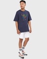 Shop Men's Blue Hang Loose Graphic Printed Oversized T-shirt-Full