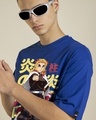 Shop Men's Blue Heart Ablaze Graphic Printed Oversized T-shirt