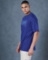 Shop Men's Blue Heat Waves Graphic Printed Oversized T-shirt-Full