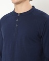 Shop Men's Blue Henley Plus Size T-shirt