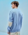 Shop Men's Blue High Side Typography Flatknit Sweater-Design