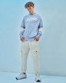 Shop Men's Blue High Side Typography Flatknit Sweater-Full