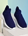 Shop Men's Blue High Top Slip-On Sneakers-Front