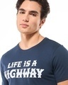 Shop Men's Blue Highway Life Typography T-shirt