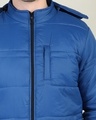 Shop Men's Blue Hooded Puffer Jacket