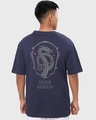 Shop Men's Blue House Of The Dragon Kingdom Graphic Printed Oversized T-shirt-Design