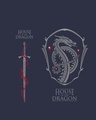 Shop Men's Blue House Of The Dragon Kingdom Graphic Printed Oversized T-shirt