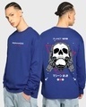 Shop Men's Blue Humanoid Graphic Printed Oversized T-shirt-Front