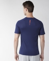 Shop Men's Blue Hustle Harder Typography Slim Fit T-shirt-Design