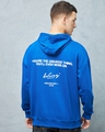 Shop Men's Blue Hustlers Dept Typography Oversized Hoodies-Front