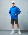 Shop Men's Blue Hustlers Dept Typography Oversized Hoodies-Full