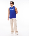 Shop Men's Blue Icon Typography Oversized Vest-Full