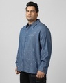 Shop Men's Blue Icon Printed Oversized Plus Size Shirt-Design
