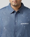 Shop Men's Blue Icon Printed Oversized Plus Size Shirt