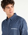 Shop Men's Blue Icon Printed Oversized Shirt