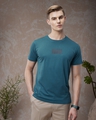 Shop Men's Blue Icon Typography T-shirt-Front