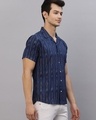 Shop Men's Blue Ikat Printed Slim Fit Shirt-Design