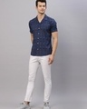 Shop Men's Blue Ikat Printed Slim Fit Shirt