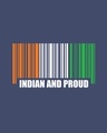 Shop Men's Blue Indian & Proud Typography Plus Size T-shirt-Full