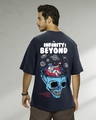 Shop Men's Blue Infinity Space Graphic Printed Oversized T-shirt-Front