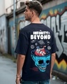 Shop Men's Blue Infinity Space Graphic Printed Oversized T-shirt-Front