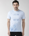 Shop Men's Blue It's The Will Typography Slim Fit T-shirt-Front