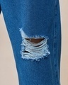 Shop Men's Blue Baggy Distressed Jeans