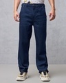 Shop Men's Blue Baggy Jeans-Front