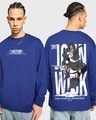 Shop Men's Blue John Wick 4 Graphic Printed Oversized T-shirt-Front