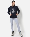 Shop Men's Blue Keep Calm And Chant Ohm Typography Hooded Sweatshirt-Full