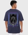 Shop Men's Blue King Black Panther Graphic Printed Oversized T-shirt-Design