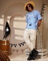 Shop Men's Blue King Of Pirates Graphic Printed Oversized T-shirt