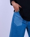 Shop Men's Blue Laser Rush Baggy Oversized Jeans