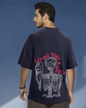 Shop Men's Blue Let Me Take A Selfie Graphic Printed Oversized T-shirt-Front