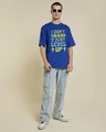 Shop Men's Blue Level Up Typography Oversized T-shirt
