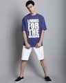 Shop Men's Blue Living for the weekend Puff Printed Oversized T-shirt
