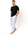 Shop Men's Blue Loose Comfort Fit Cargo Harem Pants-Full